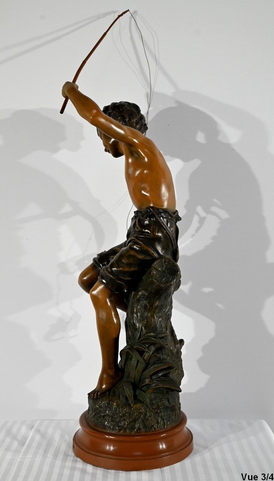 Important Spelter "The Angler", signed S.Kindsburger - Early 20th Century