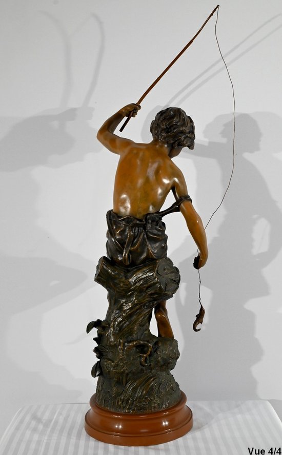 Important Spelter "The Angler", signed S.Kindsburger - Early 20th Century