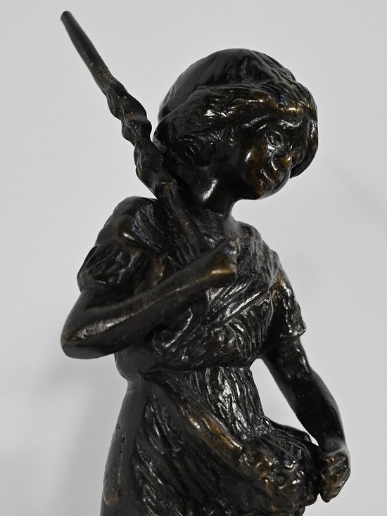 Bronzes “The Shepherd and the Shepherdess”, signed Laurini, after L & F. Moreau – Early 20th century