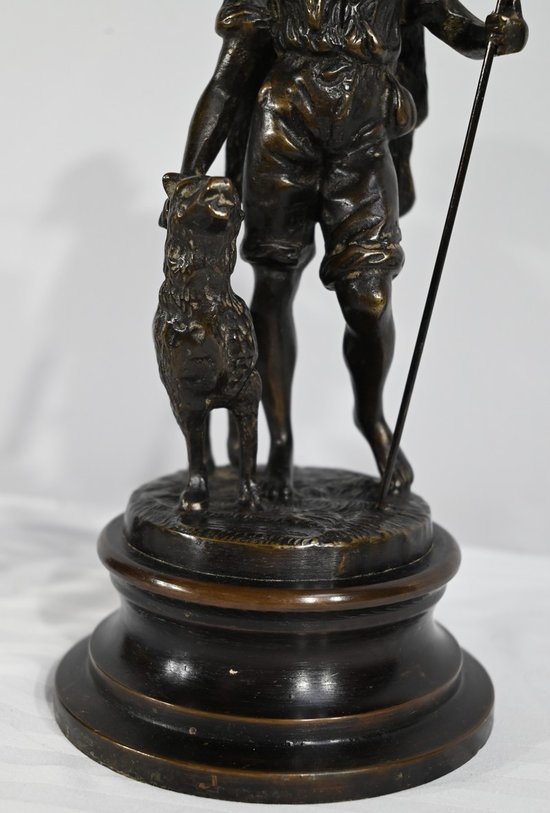 Bronzes “The Shepherd and the Shepherdess”, signed Laurini, after L & F. Moreau – Early 20th century