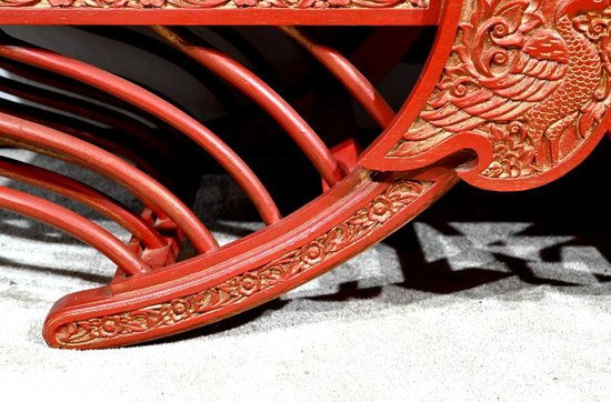 Barbed Bench in Teak, China - Late 19th Century