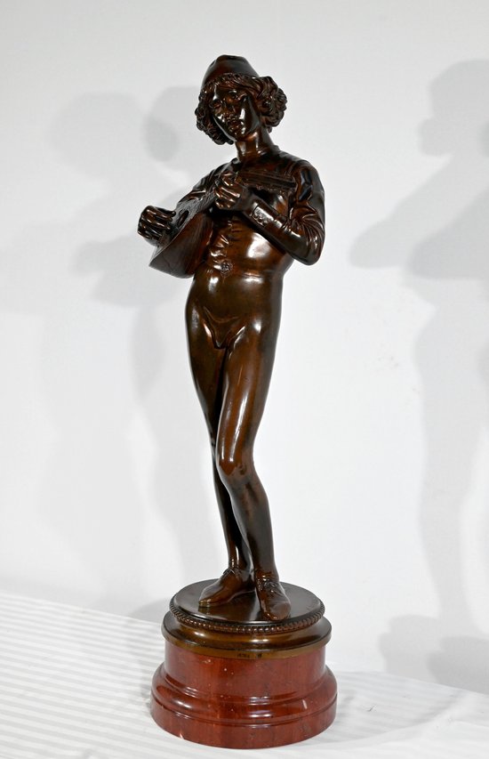 Bronze « Chanteur Florentin du XVe Siècle », signé P.Dubois – 1865