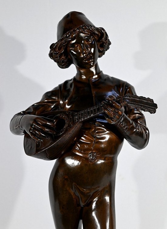 Bronze « Chanteur Florentin du XVe Siècle », signé P.Dubois – 1865