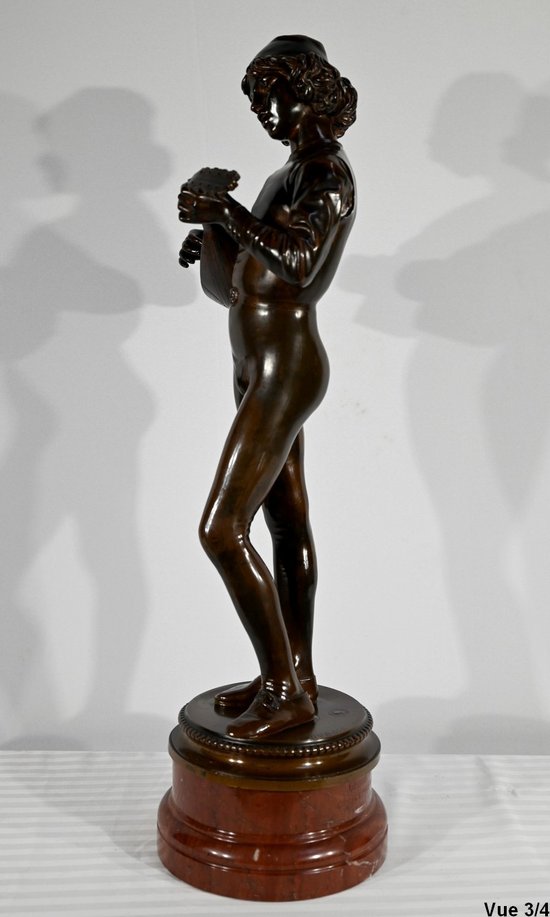 Bronze « Chanteur Florentin du XVe Siècle », signé P.Dubois – 1865