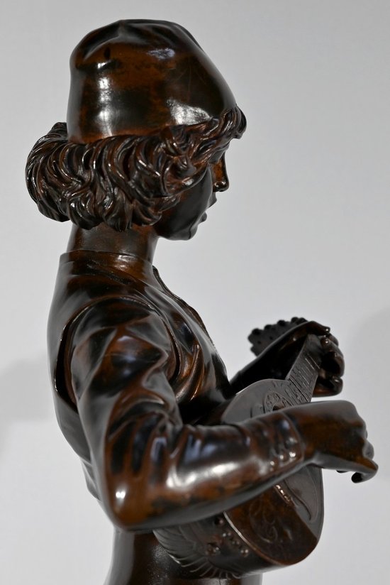 Bronze « Chanteur Florentin du XVe Siècle », signé P.Dubois – 1865