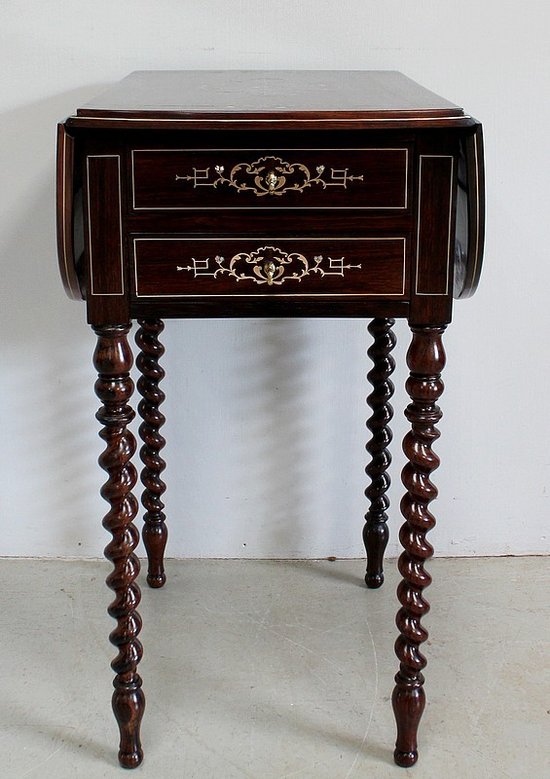 Small Rio Rosewood Shutter Table, Napoleon III Period – Mid-19th Century