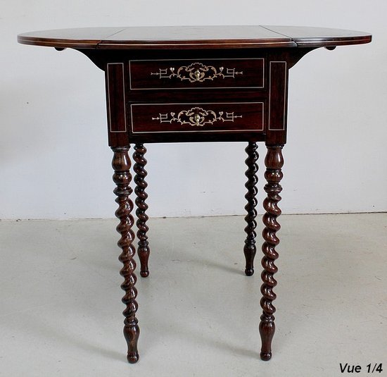 Small Rio Rosewood Shutter Table, Napoleon III Period – Mid-19th Century