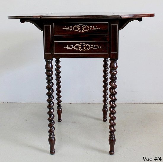 Small Rio Rosewood Shutter Table, Napoleon III Period – Mid-19th Century