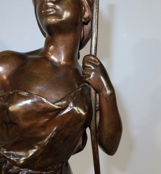 Bedeutende Bronze "Junge Bäuerin", signiert H. Moreau - 2. Teil 19. Jahrhundert