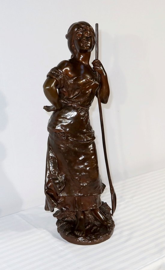 Bedeutende Bronze "Junge Bäuerin", signiert H. Moreau - 2. Teil 19. Jahrhundert