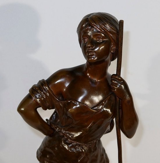 Bedeutende Bronze "Junge Bäuerin", signiert H. Moreau - 2. Teil 19. Jahrhundert