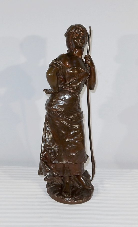 Bedeutende Bronze "Junge Bäuerin", signiert H. Moreau - 2. Teil 19. Jahrhundert