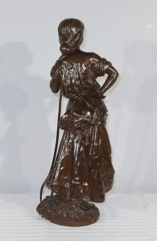 Bedeutende Bronze "Junge Bäuerin", signiert H. Moreau - 2. Teil 19. Jahrhundert