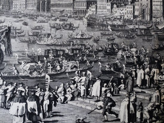 The Wedding With The Sea, Engraving After Canaletto, 18th Century.