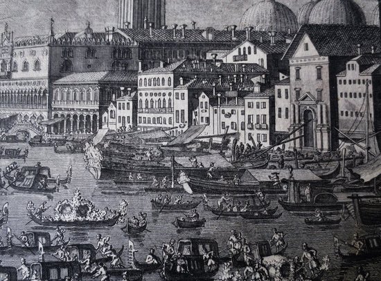 The Wedding With The Sea, Engraving After Canaletto, 18th Century.