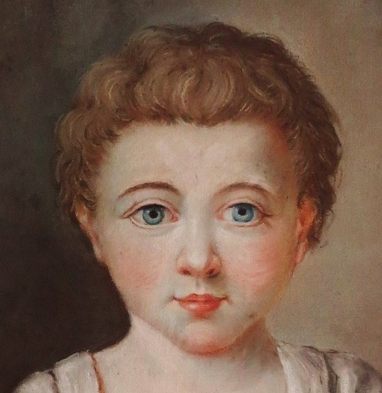 Portrait d' Éléonore, Pastel d' époque Louis XV.