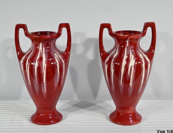 Pair of Ceramic Vases, Art Nouveau - 1900