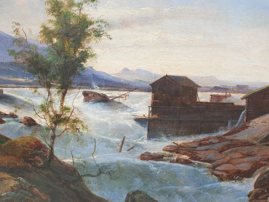 19th century French or Swiss school - Flood scene