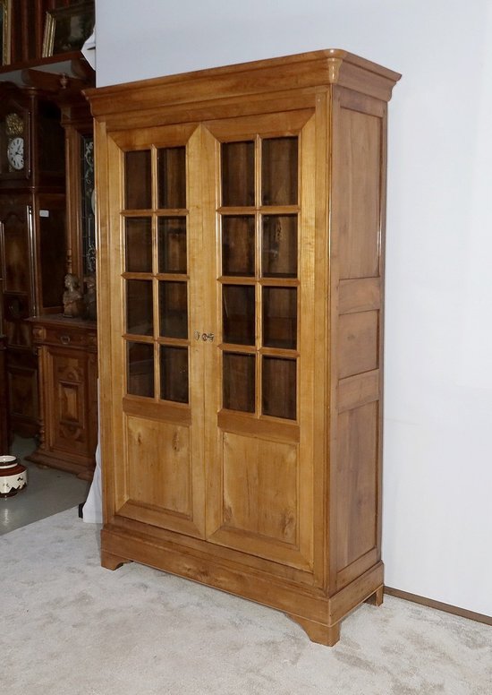 Solid cherry wood library-cabinet - end of 19th century