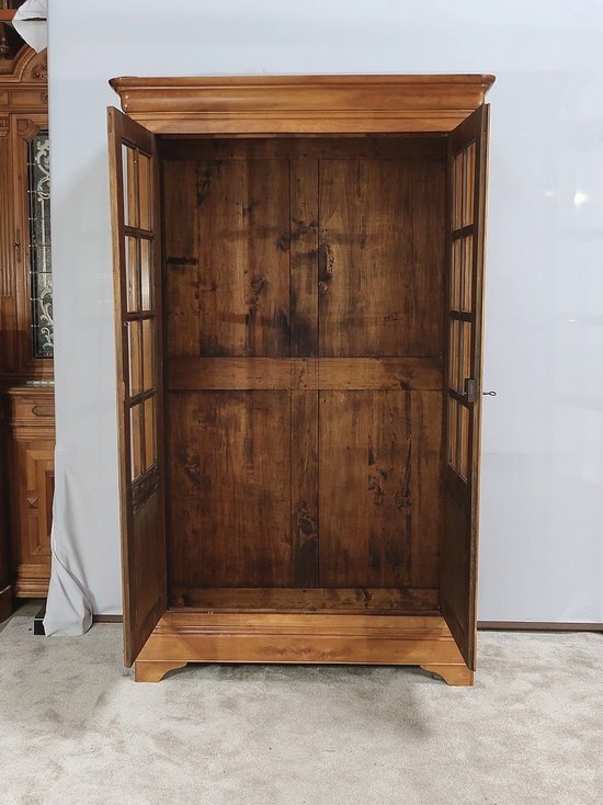 Solid cherry wood library-cabinet - end of 19th century