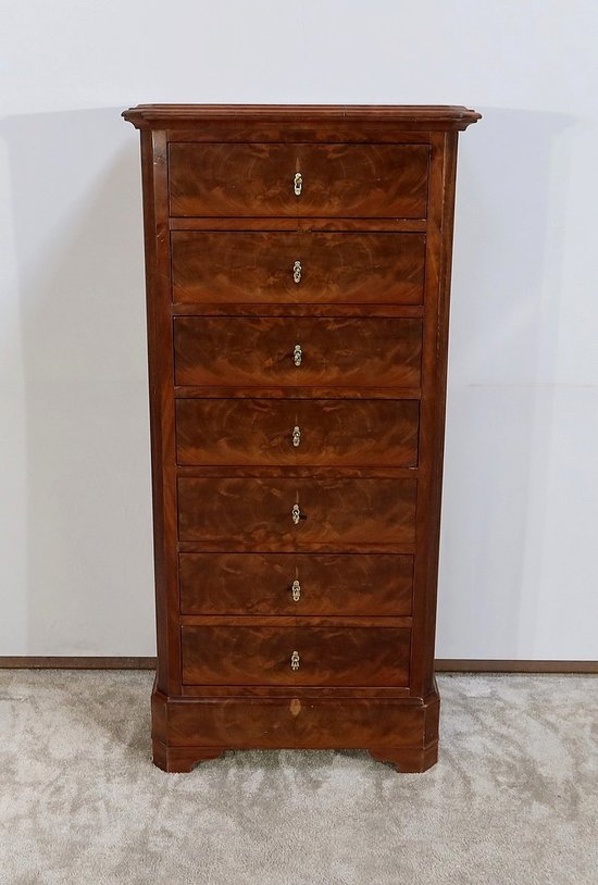 Narrow Mahogany Semainier - Late 19th century