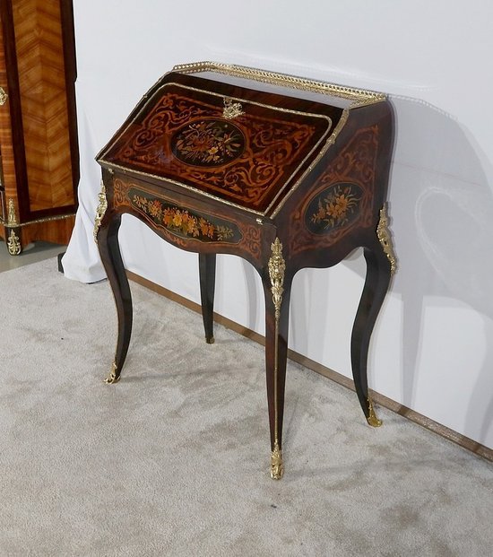 Bureau de Pente en Bois Précieux, époque Napoléon III – Milieu XIXe