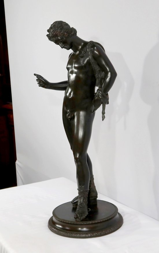 Important Bronze " Narcissus " by M. Amodio - End of XIXth century