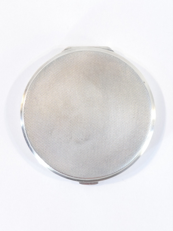 Powder box / powder face hand in solid silver 925