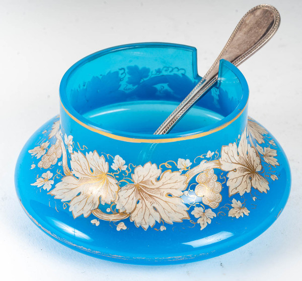 Blue opaline water set end of XIXth century