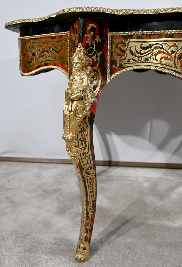 Blackened Pearwood violin table, Boulle style, Napoleon III period - Mid 19th century