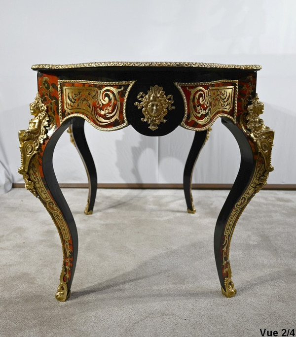 Blackened Pearwood violin table, Boulle style, Napoleon III period - Mid 19th century