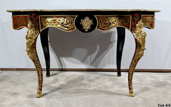 Blackened Pearwood violin table, Boulle style, Napoleon III period - Mid 19th century