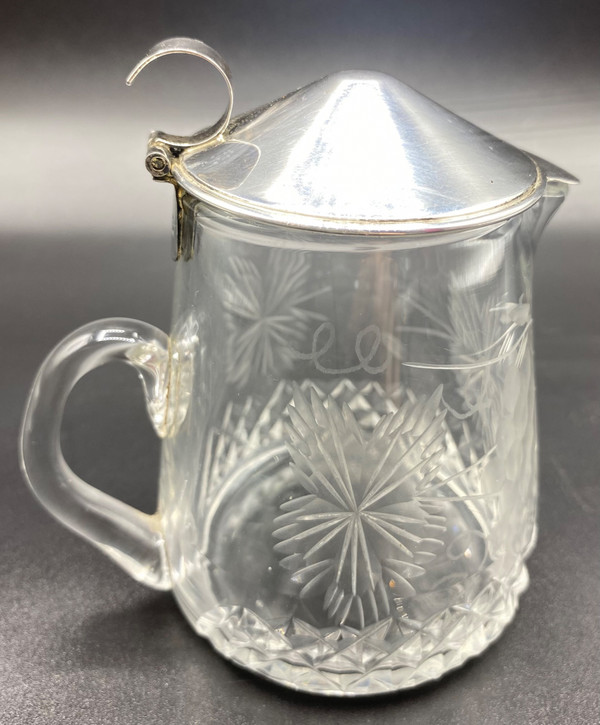 POT À LAIT CRISTAL ET ARGENT 