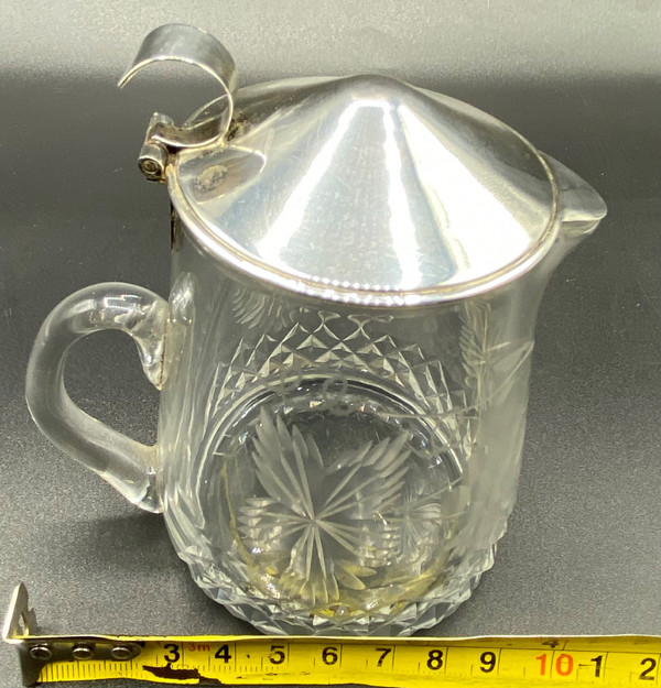 POT À LAIT CRISTAL ET ARGENT 