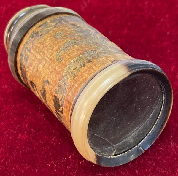 RARE - Small traveler's glasses of Semitecolo type, paper and horn rings. Italy - end of XVII Century