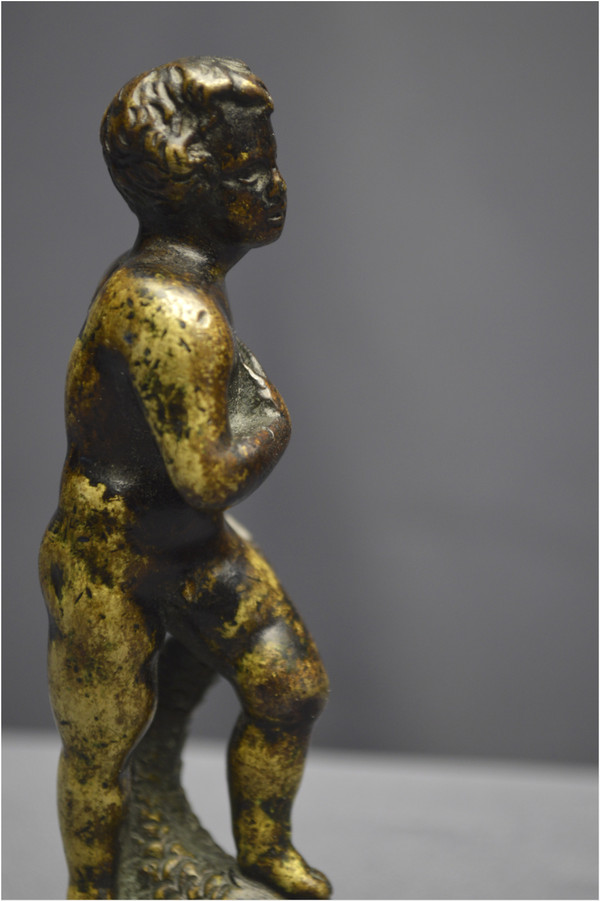 Italy, Renaissance period, 16th century, Bronze satuette representing a young man with a dolphin