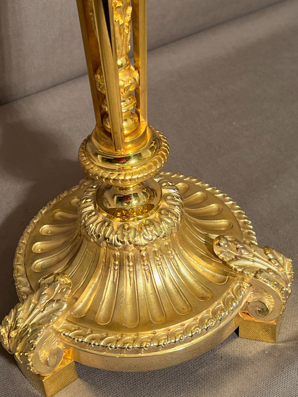 Pair of Candelabra in gilded bronze F.Barbedienne XIXth century