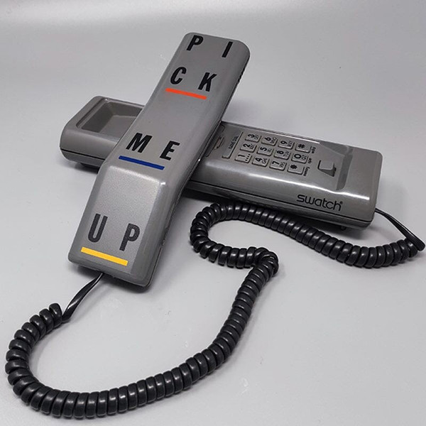 1980 Superbe téléphone Swatch "Pick me Up". Style de Memphis