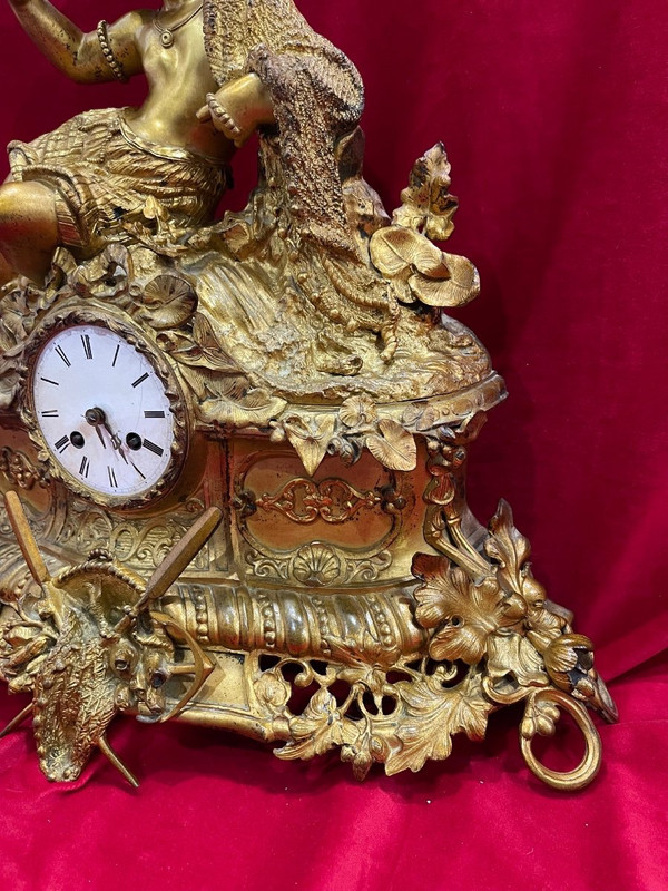 Imposante Uhr aus vergoldeter Bronze Napoleon III XIX.