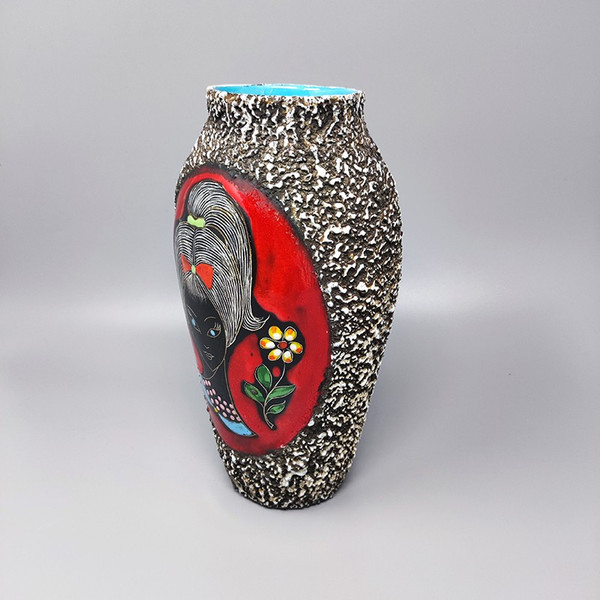 1960 Superbe vase de lave par Melior. Fabriqué en Italie