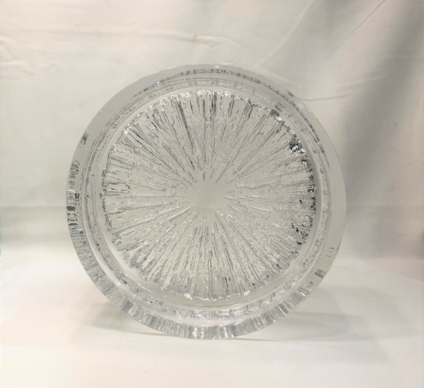 Large fruit bowl / centerpiece in crystal stamped DAUM FRANCE model CRATERE