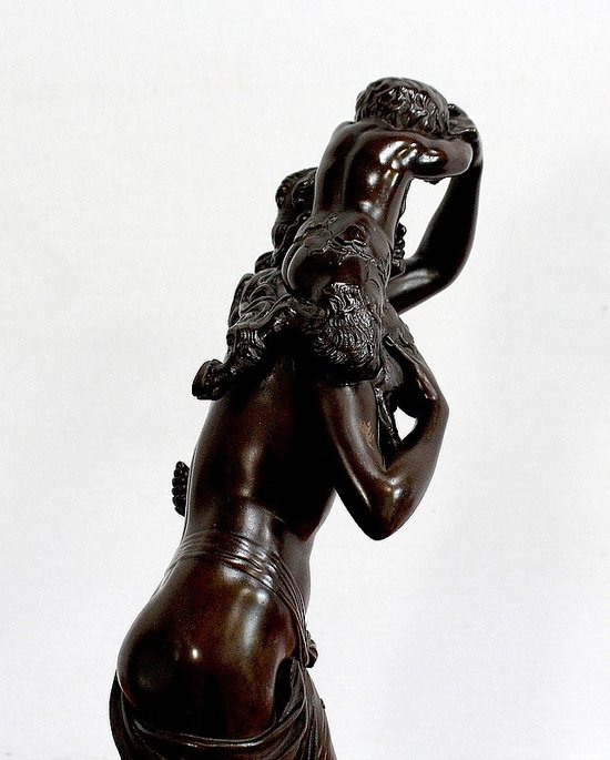 Bronzo "Bacchante e piccoli fauni" da J-J Foucou - seconda metà del XIX secolo