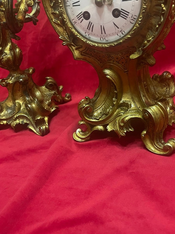 Louis XV Style Gilt Bronze Fireplace Trim Napoleon III Period