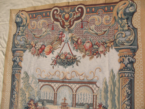 Large Halluin tapestry in Loiselles stitch - The garden of Bagatelle - d : 175 x 235 cm