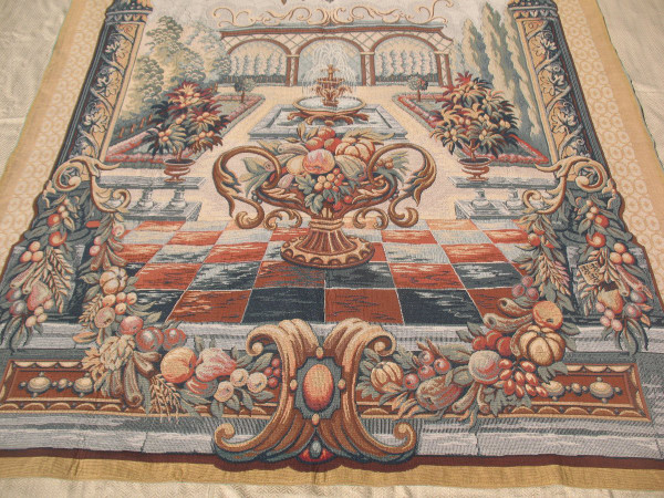 Large Halluin tapestry in Loiselles stitch - The garden of Bagatelle - d : 175 x 235 cm