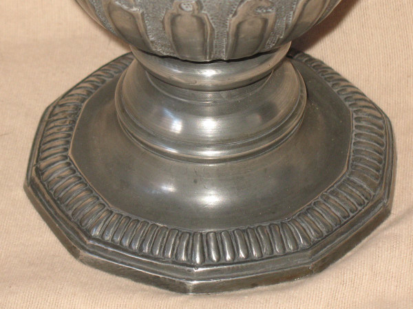 Pair of pewter hanaps from the early 20th century in Renaissance style