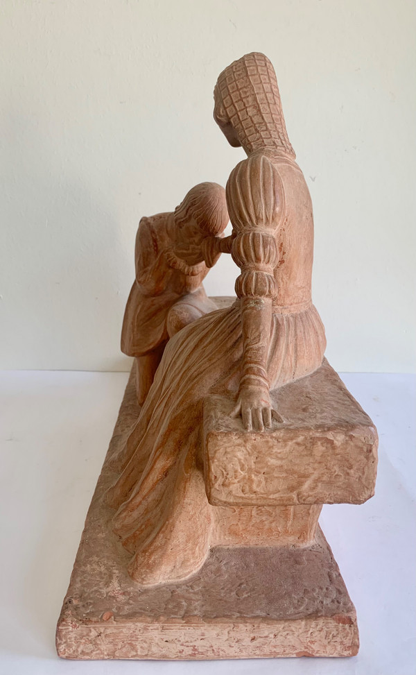 D. H. Chiparus Romeo And Juliet, Terracotta Sculpture