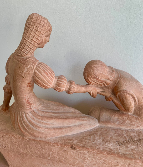 D. H. Chiparus Romeo And Juliet, Terracotta Sculpture