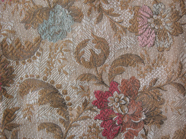 Pair of door hanging curtains in woven Jacquard floral pattern Louis XIII style late 19th