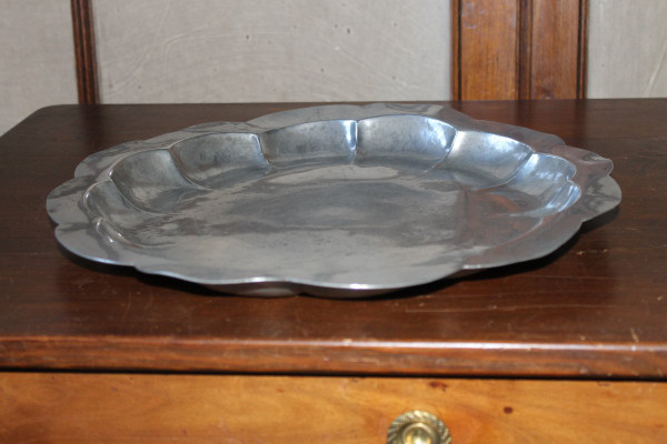 Large pewter brassware dish by Just Andersen Art Deco period